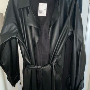 Leather trench coat